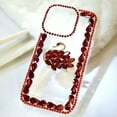 thumbnail image 1 of for iPhone 13-15 Bling Glitter Case,3D Cute Diamond Women Girls Cover Luxury Shiny Sparkle Crystal Rhinestone Gems Bumper Clear Protective Phone Case with Ring Holder Stand, Colorful AB, 1 of 3