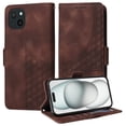 thumbnail image 1 of for iPhone 13 6.1" Pattern Wallet Case, Magnetic Closure PU Leather Wallet Flip Case with Card Holder Kickstand Shockproof Purse Phone Cover with Wrist Strap for iPhone 13, Coffee, 1 of 10
