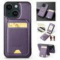 thumbnail image 1 of For iPhone 13 Case with 2 in 1 Detachable Magnetic Wallet RFlD Blocking Card Slots Pocket, Compatible MagSafe, Back Flip Kickstand Premium PU Leather Wireless Charging Phone Case,Purple, 1 of 10