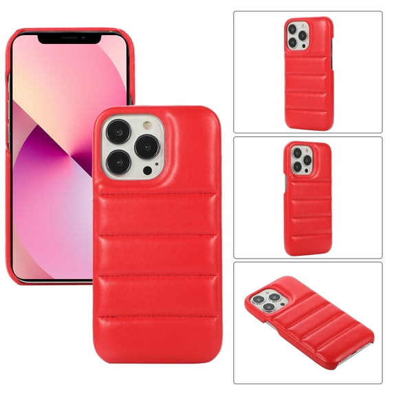 iPhone 13 Case 6.1 Inch 2021 Release - TECH CIRCLE Lightweight Synthetic Leather Case Stylish Portable Durable Slim Fit Carrying Cell Phone Cover Case for Apple iPhone 13 6.1" (Red)