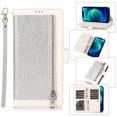 thumbnail image 1 of iPhone 13 Case, Allytech [9 Card Holders] Bling Glitter PU Leather Flip Stand Wallet Case with Money/Cash Pocket Full Protection Sparkly Hand Strap Purse Case for iPhone 13 (2021 6.1"), Silver, 1 of 1
