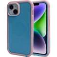 thumbnail image 1 of for iPhone 13 Case, Big Window Logo View Compatible with Magsafe, Plating Ultra Slim Magnetic Hard PC Transparent Drop Protection Phone Case Cover for iPhone 13, Blue, 1 of 3