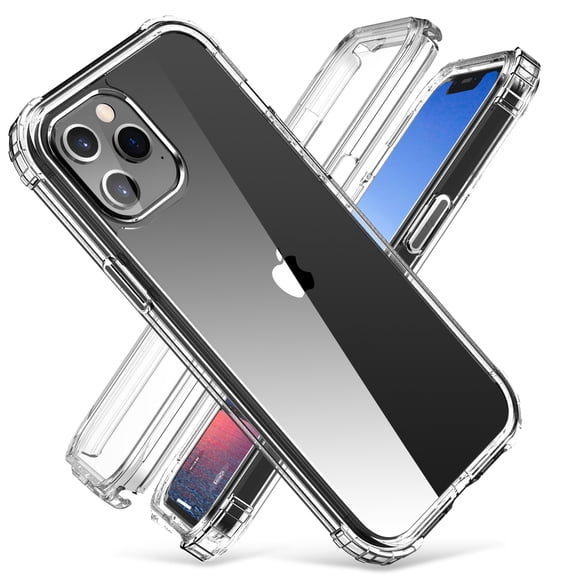 iPhone 13 Case with Built in Screen Protector, TOPSHE Full Body Shockproof Dual Layer High Impact Protective Anti-Scratch Soft TPU Cover Cases for iPhone 13 2021, Clear