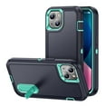 thumbnail image 1 of iPhone 13 Case with Built-in Metal Kickstand, Dteck 3-Layer Full Body Protection [Without Screen Protector] Rugged Heavy Duty Durable Cover Case for Apple iPhone 13, Blue+Mint, 1 of 8