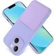 thumbnail image 1 of iPhone 13 Case Card Holder Light Purple Liquid Silicone Soft Screen Protector Cover Shockproof Anti Scratch Microfiber Lining Full Body Protection Shell, 1 of 12