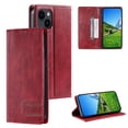 thumbnail image 1 of for iPhone 13 Case Classic Design, Premium PU Retro Leather Wallet Case RFID Blocking Card Holder, Built-in Magnetic Flip Folio Kickstand Soft Inner Case for iPhone 13,Winered, 1 of 9