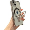 thumbnail image 1 of for iPhone 13 Case Clear Magnetic Build-in Stand with Camera Lens Protection MagSafe Shockproof Soft Protective Slim Phone Case Cover for iPhone 13 Case 6.1 Inch - Silver, 1 of 12