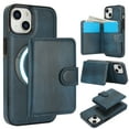 thumbnail image 1 of for iPhone 13 Case, Compatible with MagSafe, Detachable Magnetic Wallet Case with PU Leather Kickstand Card Slots Shockproof Protection 2 In 1 Function Case for iPhone 13, Blue, 1 of 7