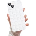 thumbnail image 1 of iPhone 13 Case Cover Cute 3D Plaid for Women Girls [Camera Lens Protector] Soft TPU Shockproof Protective Phone Case for iPhone 13 White, 1 of 12