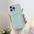 thumbnail image 1 of for iPhone 13 Case with Credit Card Slot, Hybrid TPU+PC Shockproof Protective Back Cover, Luxury Lightweight Anti-Scratch Drop Protection Phone Case for iPhone 13, Lightgreen, 1 of 9