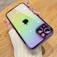 thumbnail image 1 of for iPhone 13 Case Crystal Laser Florescent Iridescent Bling Luxury Clear Case Camera Protection + Screen Protector Shockproof Protective Elegant Edge Cover iPhone 13 Case -Purple, 1 of 11