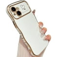 thumbnail image 1 of iPhone 13 Case Curly Wavy Grip Design Plated Love Heart Luxury Phone Case Full Camera Lens Protection Fun Cute Side Small Pattern Electroplate Slim S, 1 of 15