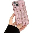 thumbnail image 1 of for iPhone 13 Case Cute Wavy Edge Water Ripple Pattern Design Wave Curly Frame Shape Soft Flexible TPU Shockproof Full-Body Protective Phone Case Cover for Women Girls with iPhone 13 6.1", 1 of 11