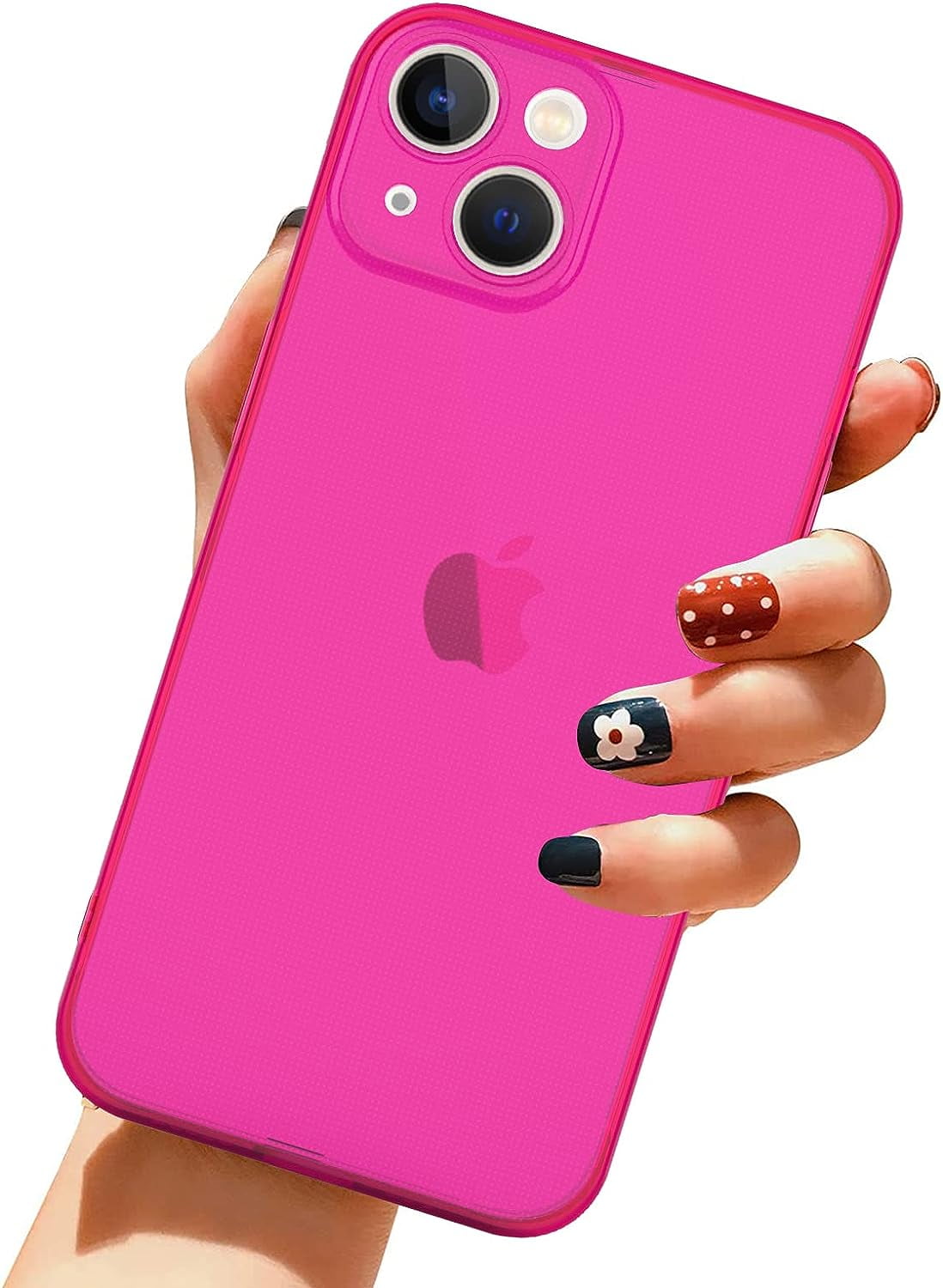 for iPhone 13 Pro Max Case Hot Pink Soft TPU Bumper Anti-Drop Anti