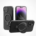 thumbnail image 1 of for iPhone 13 Case Liquid Silicone Magsafe Magnetic Stand with Screen Protector Full Protection Slim Shockproof Protective Case Cover 6.1 Inch - Black, 1 of 11