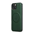 thumbnail image 1 of for iPhone 13 Case Magnetic Bracket, Built-in Invisible Kickstand [Compatible with Magsafe] Wireless Charging PU Leather Rugged Protection for iPhone 13 Phone Cases, Green, 1 of 8