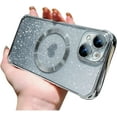 thumbnail image 1 of for iPhone 13 Case Magnetic Gradient Glitter [ Compatible with MagSafe ], Bling Love Heart Clear Phone Case, Camera Protection Sparkly Slim Soft Back Cover for Women Girls - Silver, 1 of 12
