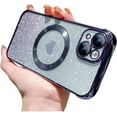 thumbnail image 1 of for iPhone 13 Case Magnetic Gradient Glitter [ Compatible with MagSafe ], Bling Love Heart Clear Phone Case, Camera Protection Sparkly Slim Soft Back Cover for Women Girls - Purple, 1 of 12