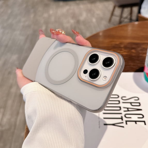 for iPhone 13 Case Magnetic Phone Case Compatible with MagSafe, Soft TPU Bumper Hard Translucent Matte Back Slim Fit Shockproof Protective Case Cover for Men Women Girls - Gray