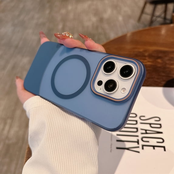 for iPhone 13 Case Magnetic Phone Case Compatible with MagSafe, Soft TPU Bumper Hard Translucent Matte Back Slim Fit Shockproof Protective Case Cover for Men Women Girls - Royalblue