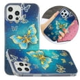 thumbnail image 1 of iPhone 13 Case, Mantto Cute Patterned Slim Fit Hybrid Shockproof Soft TPU Silicone Rubber Bumper Painted Print Back [6.1 inch] Phone Cover For Apple iPhone 13, Butterfly, 1 of 6