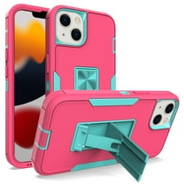 for iPhone 13 Case: Military Grade Protection Shockproof Phone Cover Build-in Hidden Kickstand & Rugged TPU Shell | Matte Durable Drop Proof Heavy Duty Case,Rose Green