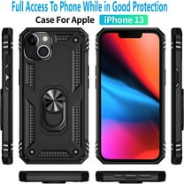 iPhone 13 Case, [Not fit for iPhone 13 Mini/Pro/Pro Max], STARSHOP Drop Protection Ring Kickstand Cover- Black