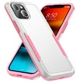 thumbnail image 1 of for iPhone 13 Case, Phone Case Heavy Duty 2 in 1 Full Body Rugged Shockproof Hybrid Hard PC Soft TPU Bumper Drop Protective Girls Women Boy Men Covers for iPhone 13, White+Pink, 1 of 6