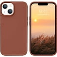 thumbnail image 1 of iPhone 13 Case, Phone Case iPhone 13,Slim Fit Liquid Silicone Soft Gel Rubber Lightweight Microfiber Lining Shockproof Anti-Scratch Protective Phone Cover for iPhone 13 6.1'' 2021,Deep Brown, 1 of 17