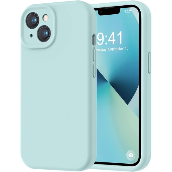 for iPhone 13 Case, Premium Silicone with [Camera Protection] [Soft Anti-Scratch Microfiber Lining] Shockproof Protective Phone Case for iPhone 13 Women Men Girls 6.1", Mint