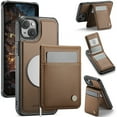 thumbnail image 1 of for iPhone 13 Case with RFID Blocking Card Holder iPhone 13 Case Magsafe Compatible Phone case Kickstand Wallet 2 in 1 Detachable Magnetic Leather Cover for Men Women, Brown, 1 of 12