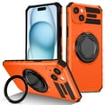 thumbnail image 1 of For iPhone 13 Case with Ring Stand,360°Rotatable Ring Holder Magnetic Kickstand,2-Layer Full Body Heavy Duty Shockproof Rugged,Non-Slip Protective Phone Case for iPhone 13,Orange, 1 of 11