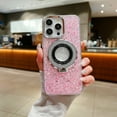 thumbnail image 1 of for iPhone 13 Case with Rotatable Ring Holder Kickstand Bling Glitter Gradient TPU Rubber Phone Case Compatible with MagSafe, Shockproof Protective Cover for Women Girls, Pink, 1 of 11