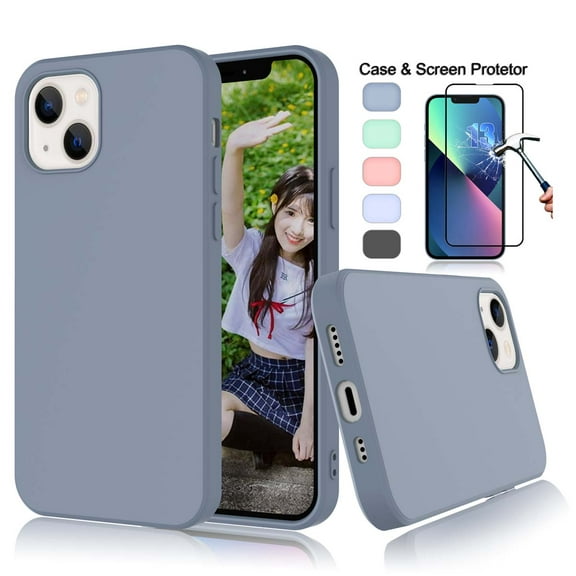 iPhone 13 Case Screen Protector, iPhone 13 Cases Cover, Tekcoo iPhone 13 6.1 " Bumper Case Shock Absorbing Hard Hybrid Slim Thin Cute Cover [Scratch Proof]