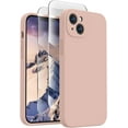 thumbnail image 1 of for iPhone 13 Case, Silicone Upgraded [Camera Protection] Phone Case with [2 Screen Protectors], Soft Anti-Scratch Microfiber Lining Inside, 6.1 inch, Pinksand, 1 of 11
