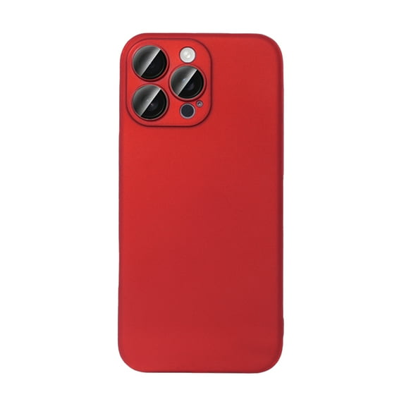 for iPhone 13 Case Slim Fit with Camera Lens Protector, Shockproof PC Hard Back Cover, Skin-Friendly Anti-Fingerprint Lightweight Drop Protective Phone Case for Men and Women, Red