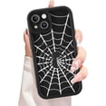 thumbnail image 1 of for iPhone 13 Case, Spider Web Black Design Soft Gel Rubber Bumper Case, Full Camera Protection Shockproof Protective Phone Case for Women Girls Boys Men, Red, 1 of 5