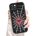 thumbnail image 1 of for iPhone 13 Case, Spider Web Black Design Soft Gel Rubber Bumper Case, Full Camera Protection Shockproof Protective Phone Case for Women Girls Boys Men, Red, 1 of 5