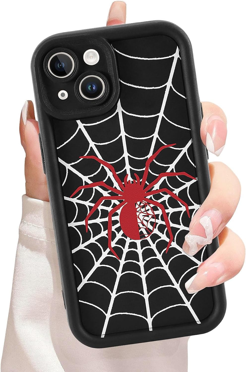for iPhone 13 Case, Spider Web Black Design Soft Gel Rubber Bumper Case,  Full Camera Protection Shockproof Protective Phone Case for Women Girls  Boys Men, Red - Walmart.com