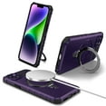 thumbnail image 1 of for iPhone 13 Case with Stand, Magnetic Rugged Military Grade Shockproof Portective Case Compatible with MagSafe Wireless Charger&Magnetic Car Mount Holder For iPhone 13, Purple, 1 of 10