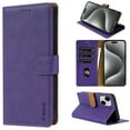 thumbnail image 1 of for iPhone 13 Case Wallet,3 Card Slots Holder [RFID Blocking] Soft PU Leather Cover,Shockproof Protective Magnetic Flip Stand Solid Color Business Style Luxury Cases,Purple, 1 of 8