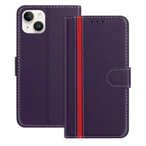for iPhone 13 Case Wallet with Card Holder, Business PU Leather Kickstand Magnetic Closure Shockproof Folio Book Style Protective Purse Cover Case for iPhone 13, Purple