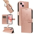 thumbnail image 1 of iPhone 13 Case Wallet with Cards Holder,Allytech Stylish Butterfly Embossed Shockproof Protective Flip Stand Cover for Girls Women Hand Wrist Wallet Case for Apple iPhone 13 - Rosegold, 1 of 11