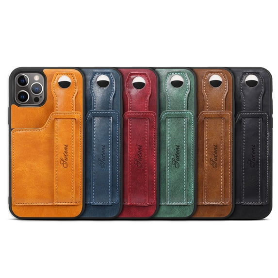 iPhone 13 Case Wallet, iPhone 13 Wallet Case with Card Holder, Leather Kickstand Card Slot Case with Screen Protector, Wrist Hand Strap Protective Cover for iPhone 13