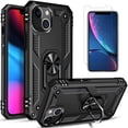 thumbnail image 1 of iPhone 13 Case,  With [Tempered Glass Screen Protector], STARSHOP Drop Protection Ring Kickstand Cover- Black, 1 of 7