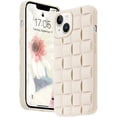 thumbnail image 1 of for iPhone 13 Case iPhone 14 Case Cute 3D Weave Grid Design for Women Girls Soft TPU Silicone Phone Case Raised Bumper Corners Full Protective Case Cover for iPhone 13/14 6.1 inch (White), 1 of 7