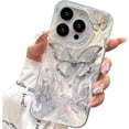 thumbnail image 1 of for iPhone 13 Case & iPhone 14 Case Shiny Silver Design,Cute trendy Soft Slim TPU Shockproof Protective Butterfly Phone Cases Cover for Women Girls Aesthetic Glitter,iphone 14/13 6.1", 1 of 13