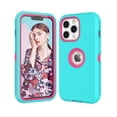 thumbnail image 1 of iPhone 13 Cases, Njjex Heavy Duty Shockproof Protective Case for iPhone 13 (6.1 Inch) with Tempered Glass Screen Protector - Turquoise, 1 of 9