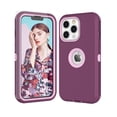 thumbnail image 1 of iPhone 13 Cases, Njjex Heavy Duty Shockproof Protective Case for iPhone 13 (6.1 Inch) with Tempered Glass Screen Protector - Wine Red, 1 of 9