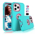 thumbnail image 1 of iPhone 13 Cases, Sturdy Case for iPhone 13 6.1", Tekcoo Full-Body Heavy Duty Armor Hard Plastic & Shock Absorption Rubber Rugged Bumper 3-in-1 Case Cover -Mint, 1 of 7